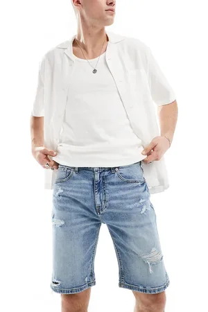 Pull&Bear Pantaloncini di jeans slim con strappi