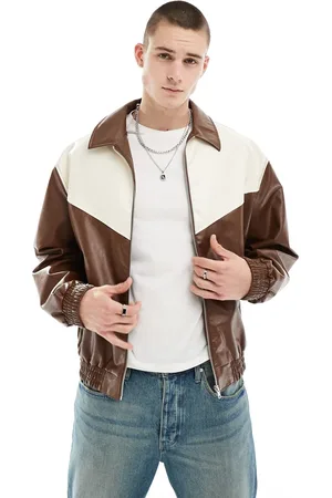 ASOS Bomber oversize in pelle sintetica con dettaglio cut and sew