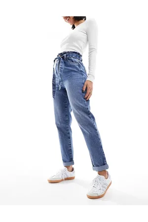 New Look Jeans a vita alta dritti con cintura medio
