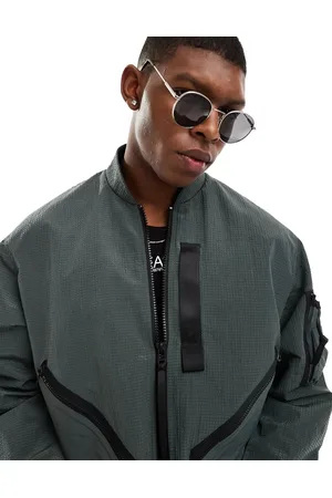 Armani Exchange Giacca harrington color antracite con fettuccia tono su tono in coordinato