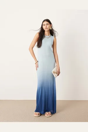 ASOS Vestito lungo a colonna senza maniche sfumato in maglia