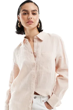 MANGO Camicia chiaro in lino