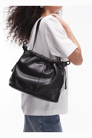 Topshop Sonny - Borsa da spalla con coulisse nera