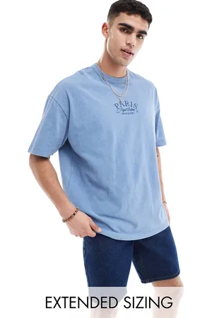 ASOS T-shirt oversize pesante slavato con stampa di città sul petto
