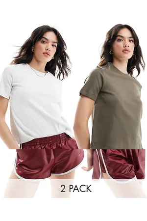 Bershka Confezione da 2 t-shirt oversize grigia e kaki