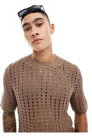 ASOS T-shirt in maglia traforata vestibilità comoda