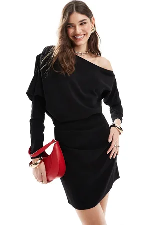ASOS Vestito corto con spalla scesa extra largo
