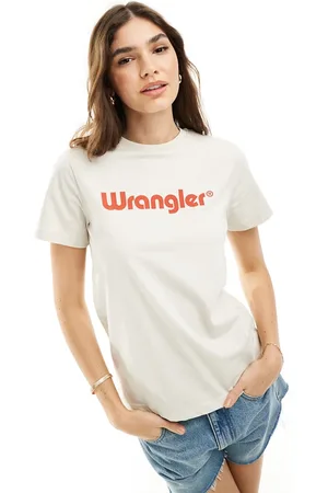 Wrangler T-shirt crema con logo frontale