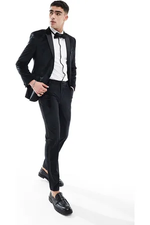 ASOS Pantaloni slim da smoking in velluto neri