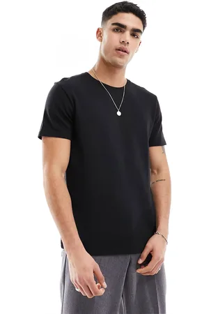 Brave Soul T-shirt nera in maglia lavorata a nido d