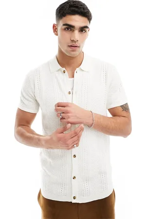 Brave Soul Polo in maglia testurizzata vintage con bottoni