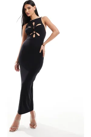 ASOS Vestito midi con cut-out circolari