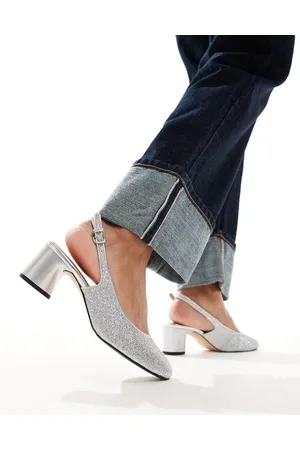 & OTHER STORIES Scarpe Mary Jane con tacco e cinturino posteriore argentate