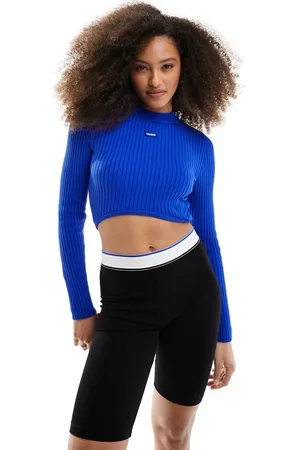 Hugo Blue Maglione taglio corto in maglia leggera