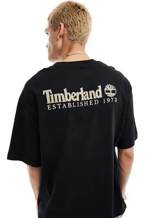 Timberland T-shirt oversize nera con logo grande sulla schiena - In esclusiva per ASOS