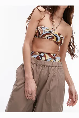 Topshop Mix and Match - Top bikini a fascia allacciato al collo con stampa astratta anni 