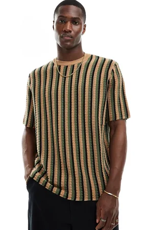 ASOS T-shirt comoda in maglia testurizzata a righe