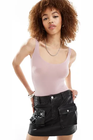 Commando Ballet - Body con scollo rotondo color malva
