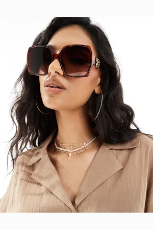 River Island Occhiali da sole squadrati oversize effetto tartarugato