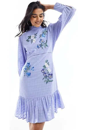 HOPE & IVY Vestito corto a maniche lunghe a fiori