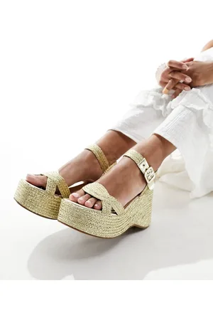 South Beach Zeppe stile espadrilles color metallizzato