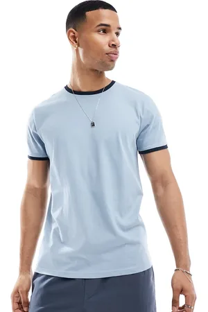 Brave Soul T-shirt color acciaio con profili navy a contrasto