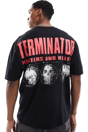 ASOS T-shirt unisex oversize nera con grafiche stampate "Terminator" su licenza