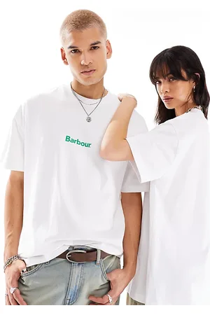 Barbour X ASOS - Marquee - T-shirt unisex bianca con logo