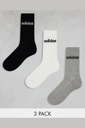 adidas Confezione da 3 paia di calzini a metà polpaccio bianchi, grigi e neri