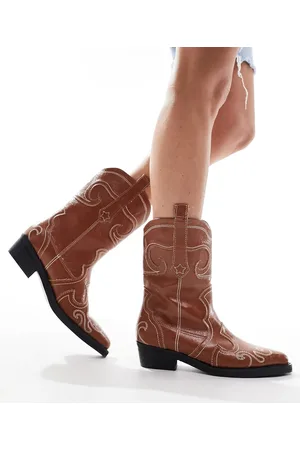 Public Desire Folklore - Stivaletti alla caviglia stile western color cuoio