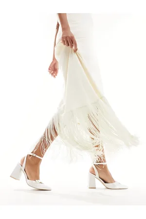 Be Mine Bridal Geneva - Scarpe con tacco largo color avorio con fiocco