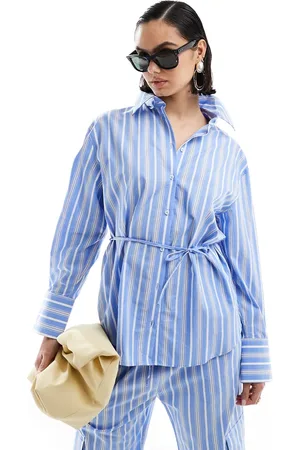 MANGO Camicia e bianca a righe in coordinato