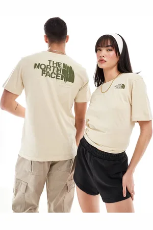 The North Face T-shirt beige con grafica stampata sul retro