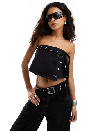 COLLUSION Crop top a fascia con cintura in coordinato