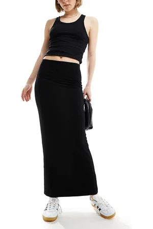 Miss Selfridge Gonna lunga nera a vita bassa