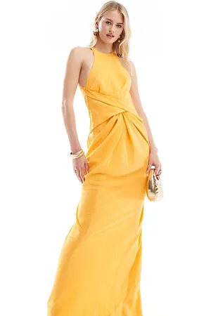 ASOS ASOS DESIGN Tall - Vestito lungo testurizzato con scollo a vogatore intrecciato in vita