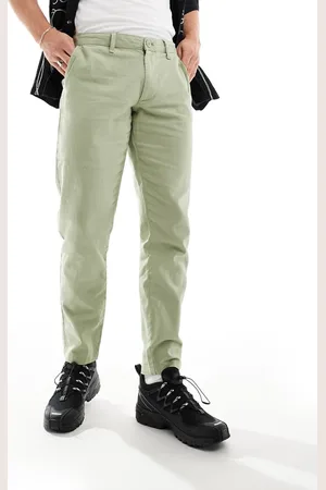 ASOS Chino affusolati verdi in lino