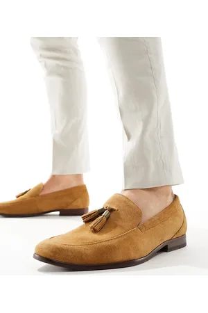 Schuh Ren - Mocassini in camoscio color cuoio con nappe