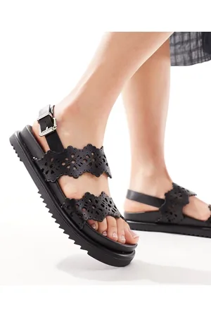 River Island Sandali bassi neri con dettagli tagliati al laser