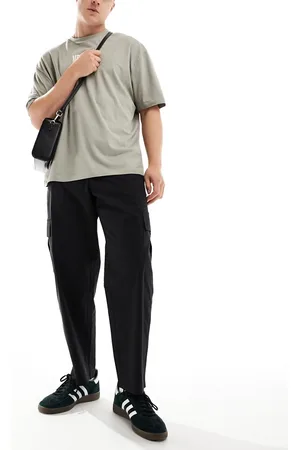 SELECTED Pantaloni cargo neri ampi a cilindro