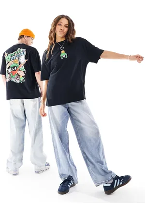 ASOS T-shirt oversize unisex nera con stampe "Looney Tunes Martian Marvin" su licenza