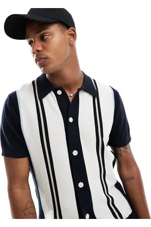 SELECTED Polo in maglia color block con bottoni