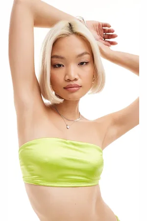 Monki Mix and Match - Top bikini a fascia lime