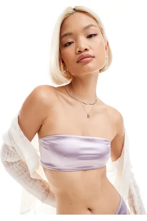 Monki Mix and Match - Top bikini a fascia lilla