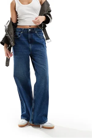 ONLY Maisie - Jeans a vita bassa ampi lavaggio scuro