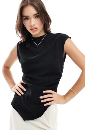 ASOS Curve - Top accollato elegante asimmetrico drappeggiato