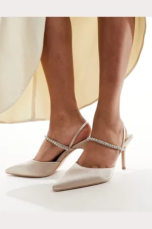 Be Mine Elisa - Scarpe da sposa con tacco e fascetta decorata color cipria