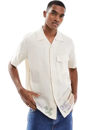 Paul Smith Paul Smith - Camicia in lino con colletto rever e dettaglio applicato sul fondo