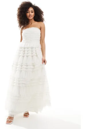 ANAYA Vestito lungo a fascia da sposa in tulle premium