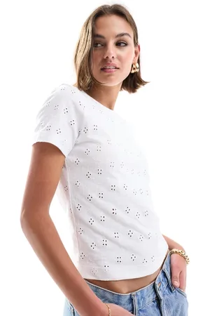 ASOS T-shirt mini bianca in pizzo